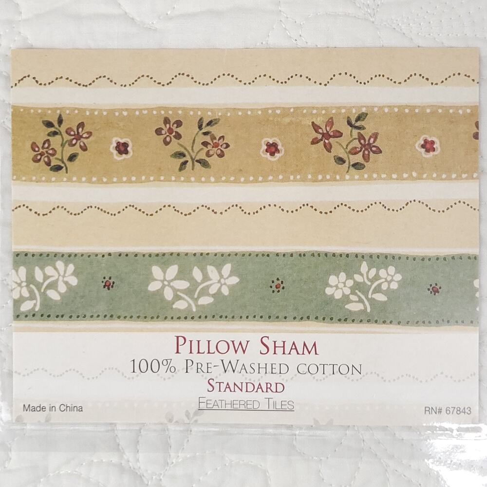 C&F HOME Standard Quilted Pillow Sham Cream Cottage Shabby Minimalist Farmhouse - Picture 2 of 7